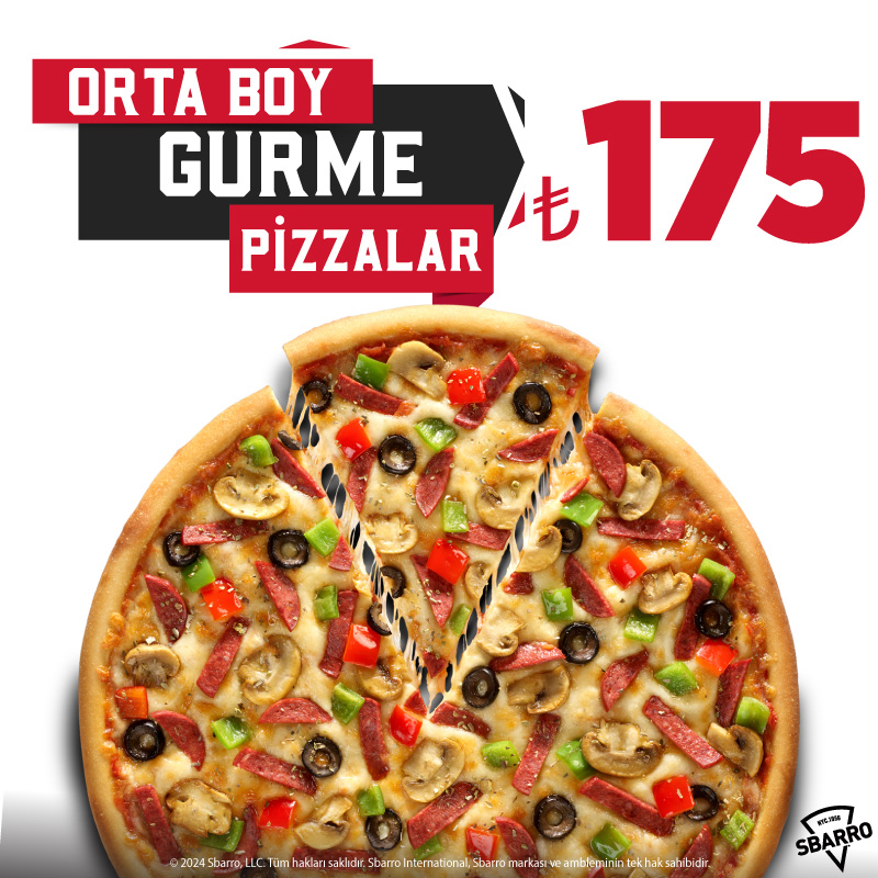 Orta Boy Gurme Pizzalar!