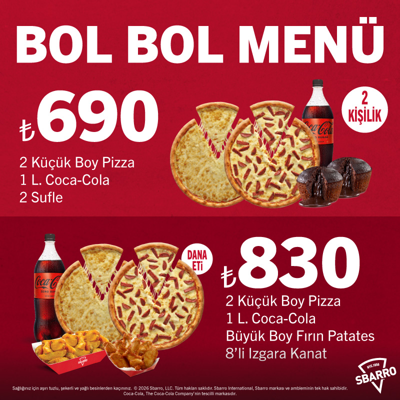 Sbarro®’dan Bol Bol Menüler!
