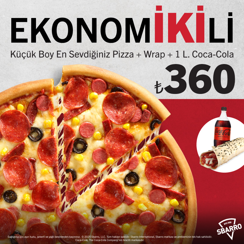 Sbarro®’dan 2 Kişilik Ekonomİkili Menü