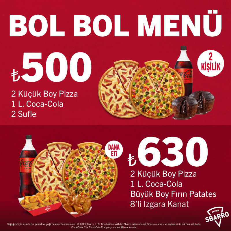 Sbarro®’dan Bol Bol Menüler!