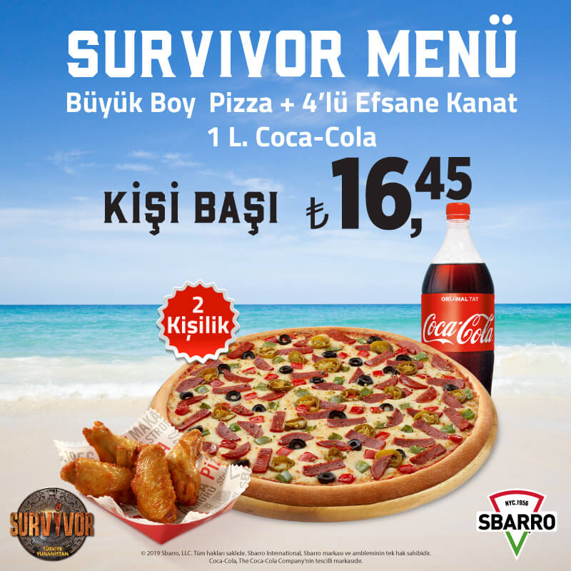 Sbarro® Survivor Menü Kampanyalar Sbarro Türkiye